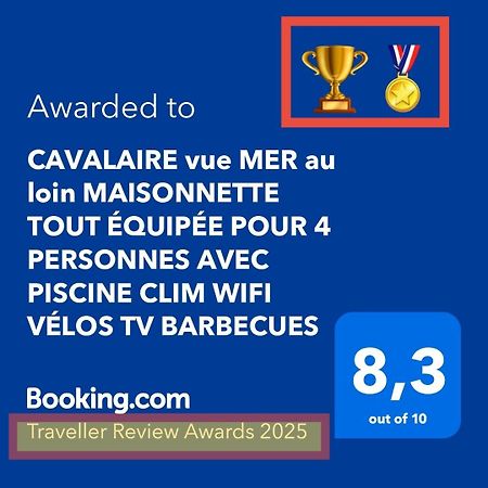 Cavalaire Vue Mer Au Loin Maisonnette Tout Equipee Pour 4 Personnes Avec Piscine Clim Wifi Velos Tv Barbecues المظهر الخارجي الصورة