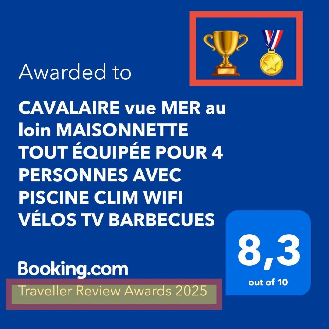 Cavalaire Vue Mer Au Loin Maisonnette Tout Equipee Pour 4 Personnes Avec Piscine Clim Wifi Velos Tv Barbecues المظهر الخارجي الصورة